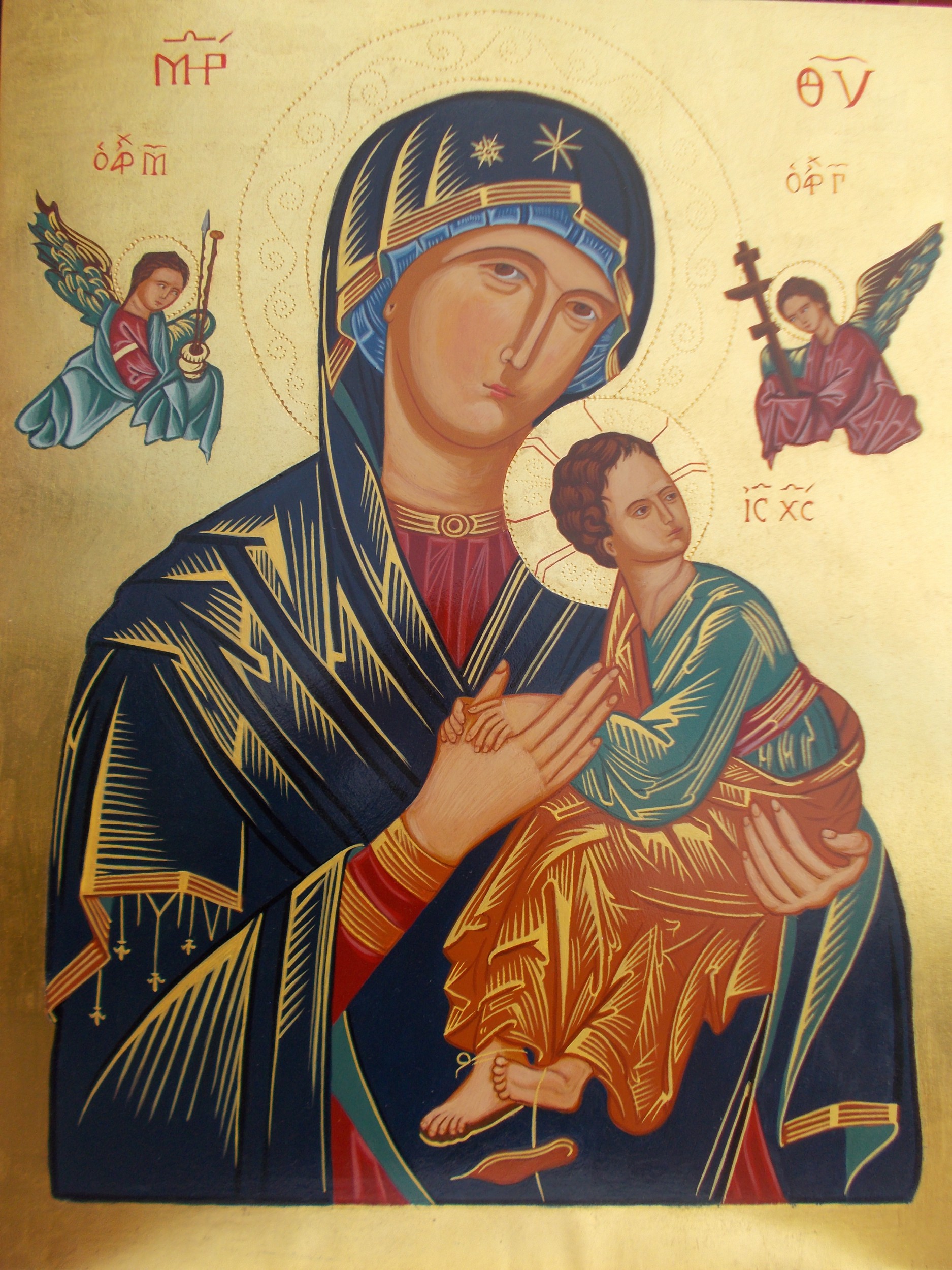 Tela pittorica quadro Madonna del Perpetuo Soccorso 70x50 cm 