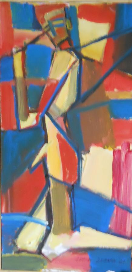 Nudo d'uomo in campo blu