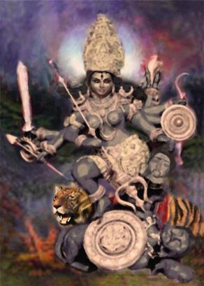 KALI MAA SLAYING THE DEMON