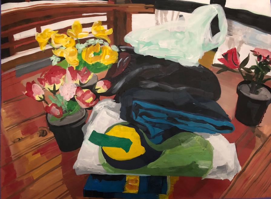 Still life with folded shirts