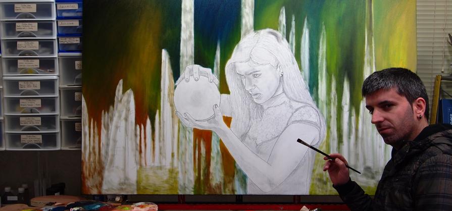 Pintura em progresso / Painting in progress "Premonição"