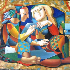 Henryk Borowski (Polonia) – Complicità – olio tela – 60 x 50