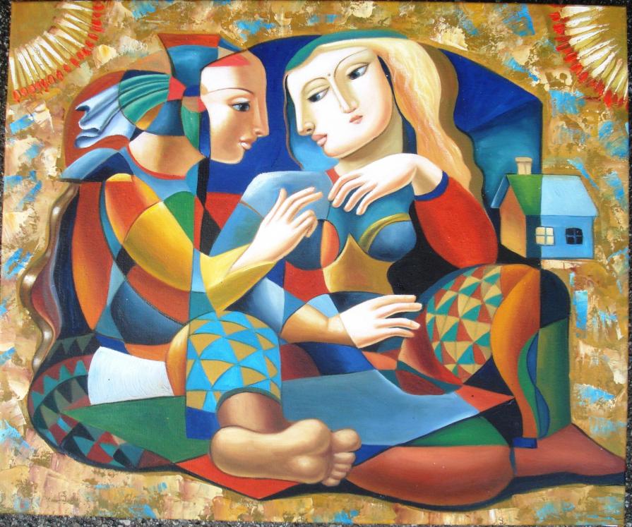 Henryk Borowski (Polonia) – Complicità – olio tela – 60 x 50