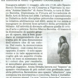 Anime bianche, personale. RASSEGNA STAMPA