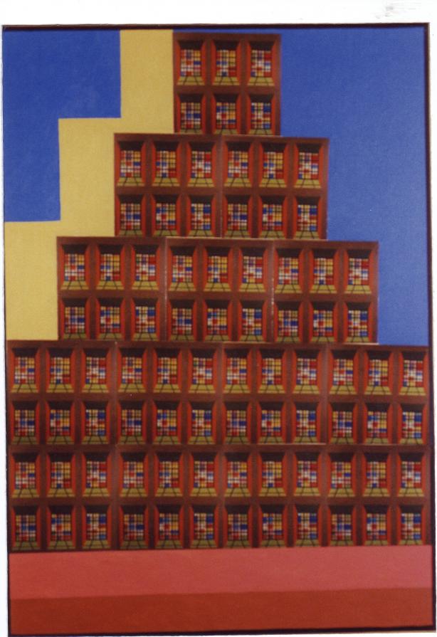 Finestre  olio e collage su tela   50x70   2002