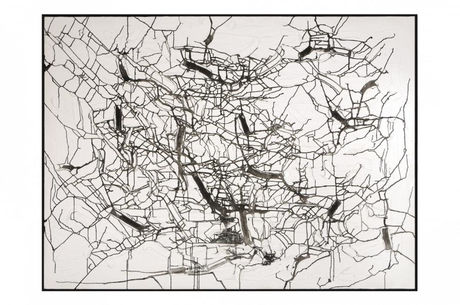 METAMORFOSI - malta, pasta cementizia, colla vinilica, acrilico, su tela - cm.210x155 - Anno 2010 - 