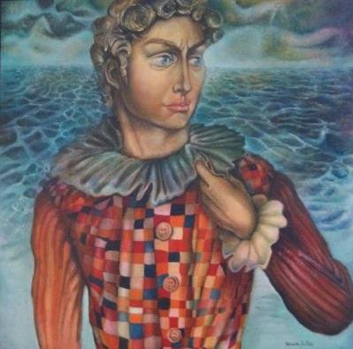 Il David travestito da Arlecchino che pensa