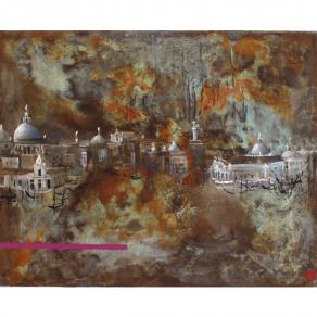 Venecia oxido I (artist: Alejandro Hermann),73 x 93cm.oxidos y oleo con tecnica mixta sobre madera.J