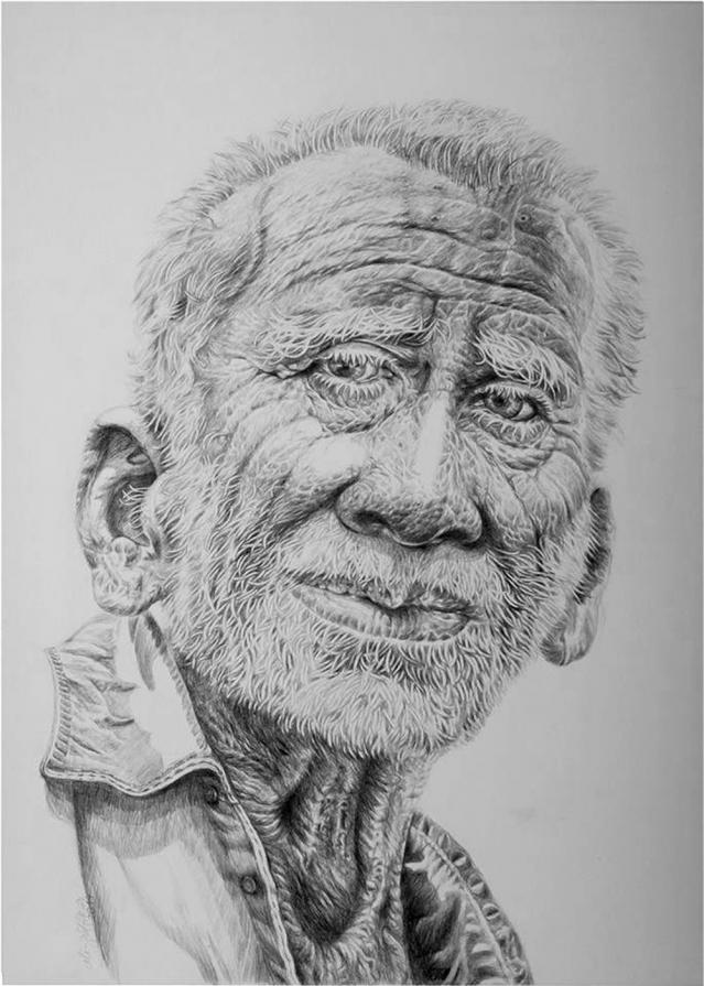 LETS SMILE // PENCIL ON CANVAS // 140 X 200 CM // 2015