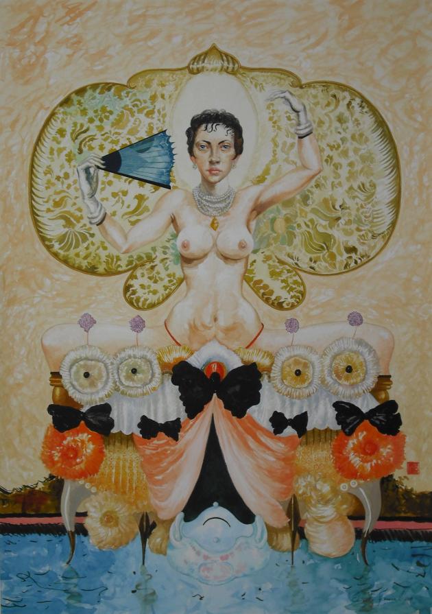 Mime in Havana. The white Girl Mime in Havana. The white Girl