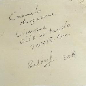 Limone olio su tavola 20 x 15 cm