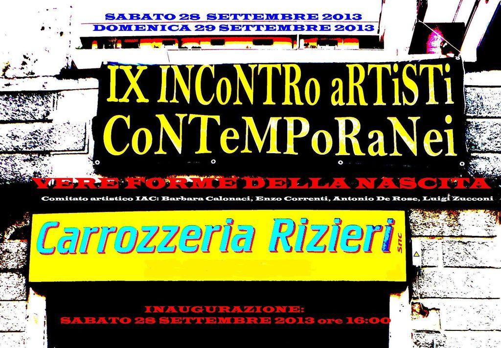 PROGRAMMA IX incontro artisti contemporanei Carrozzeria Rizieri 