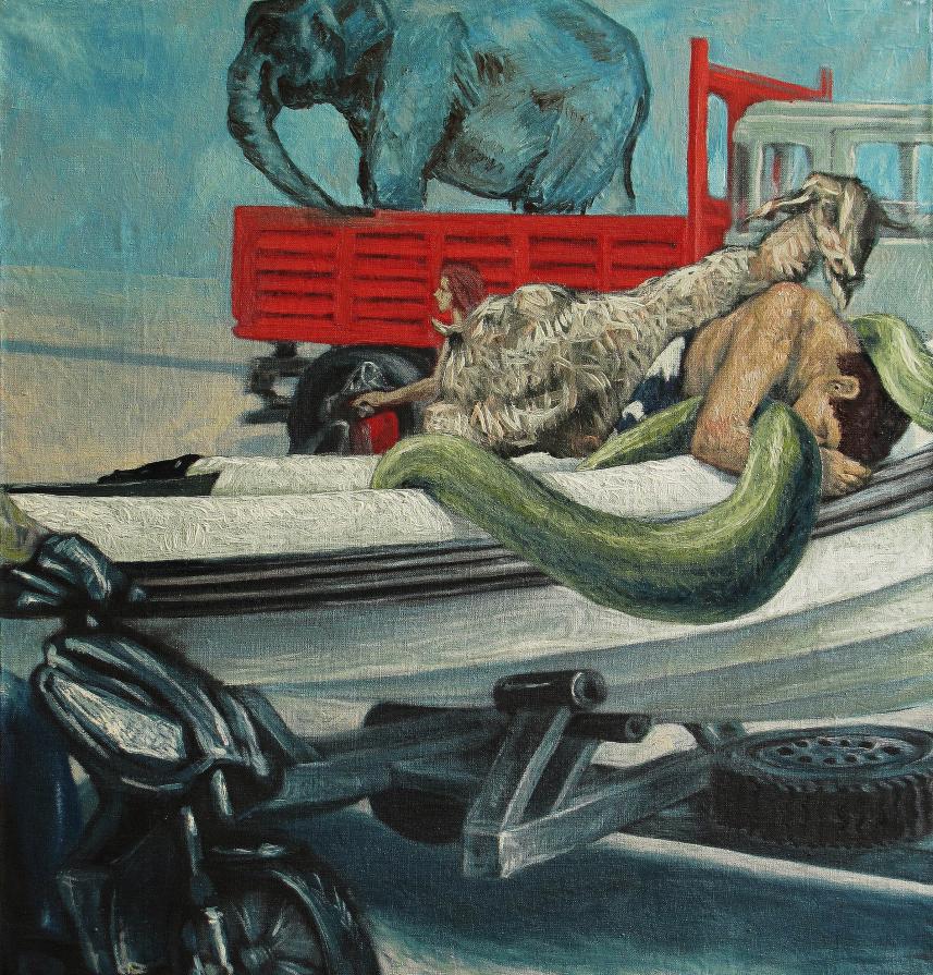 sleeping in the traffic.