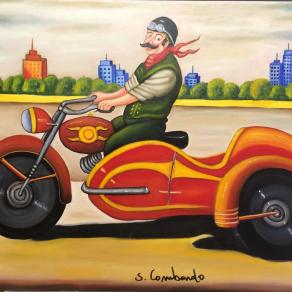 Salvo Lombardo - Sidecar - olio su tela - 70 x 50