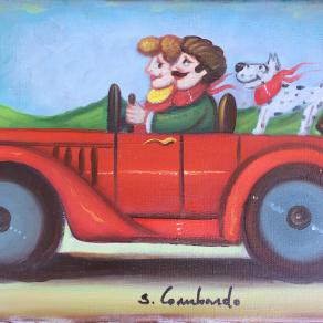 Salvo Lombardo - Il cane pezzato - olio su tela - 30 x 20