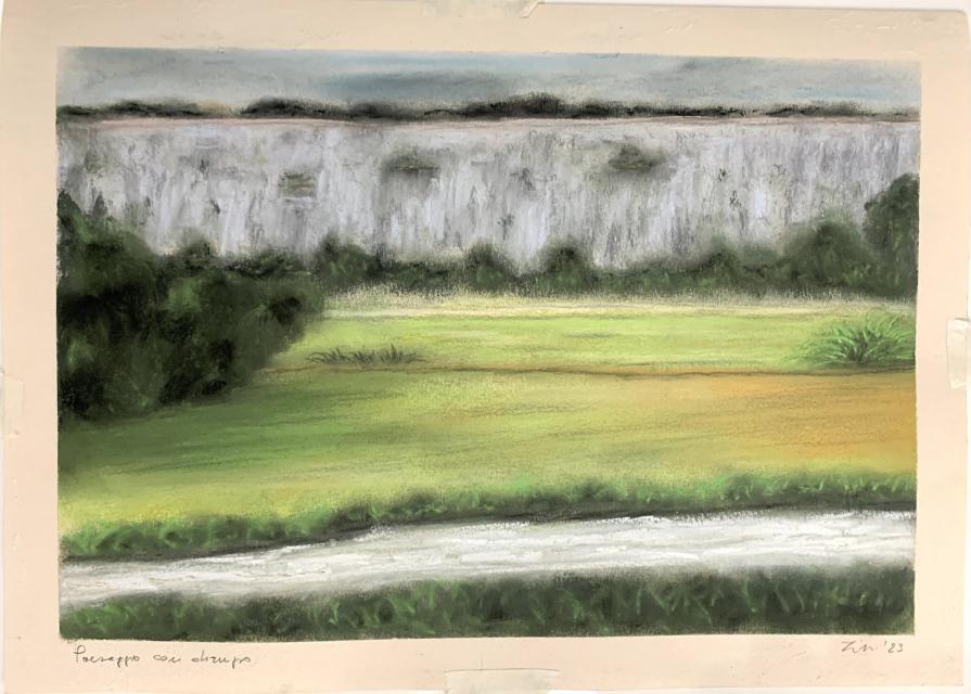 Paesaggio con dirupo