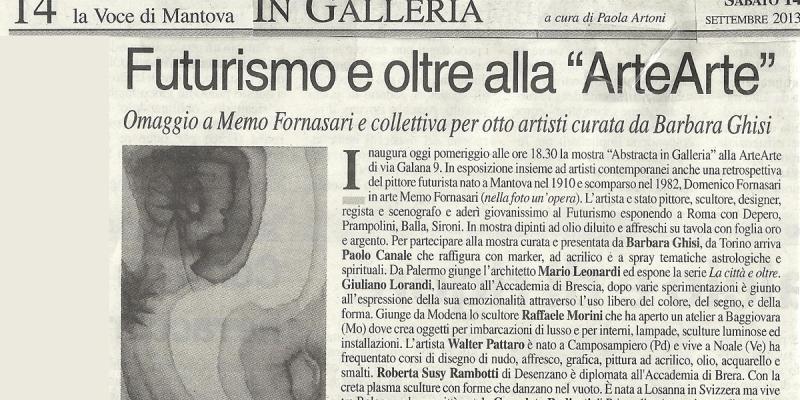 ABSTRACTA IN GALLERIA ARTEARTE.