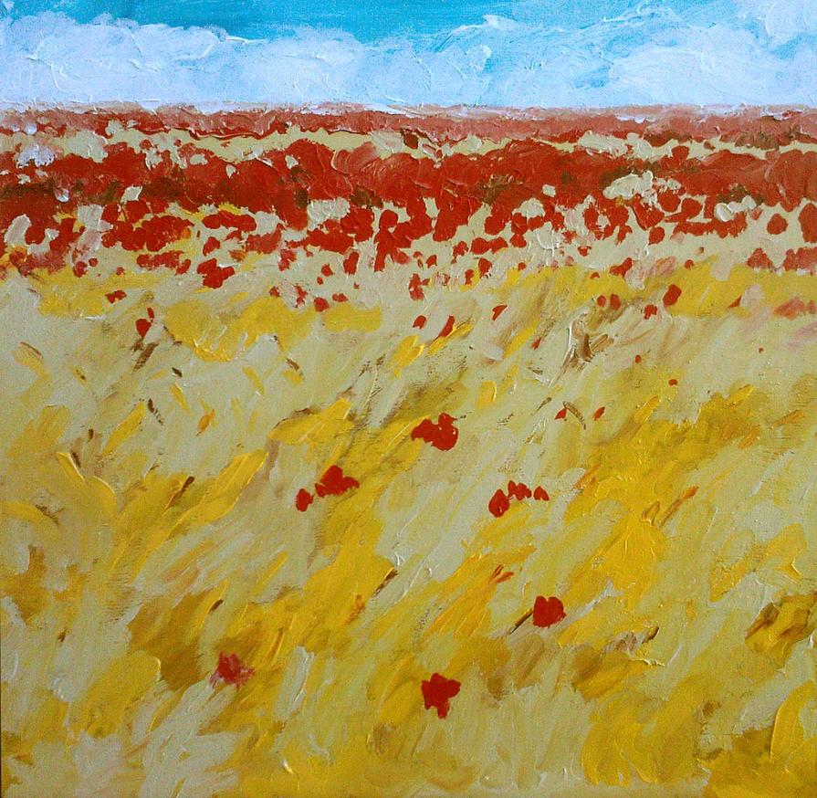 Campo di grano e papaveri