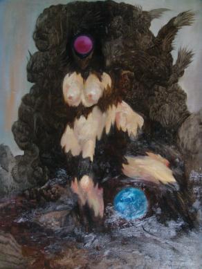 中国&738;年!402;术家王珑澔油画作&#