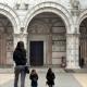 Three girls visiting Lucca, because of architectural barriers, one of them will not be able to enter