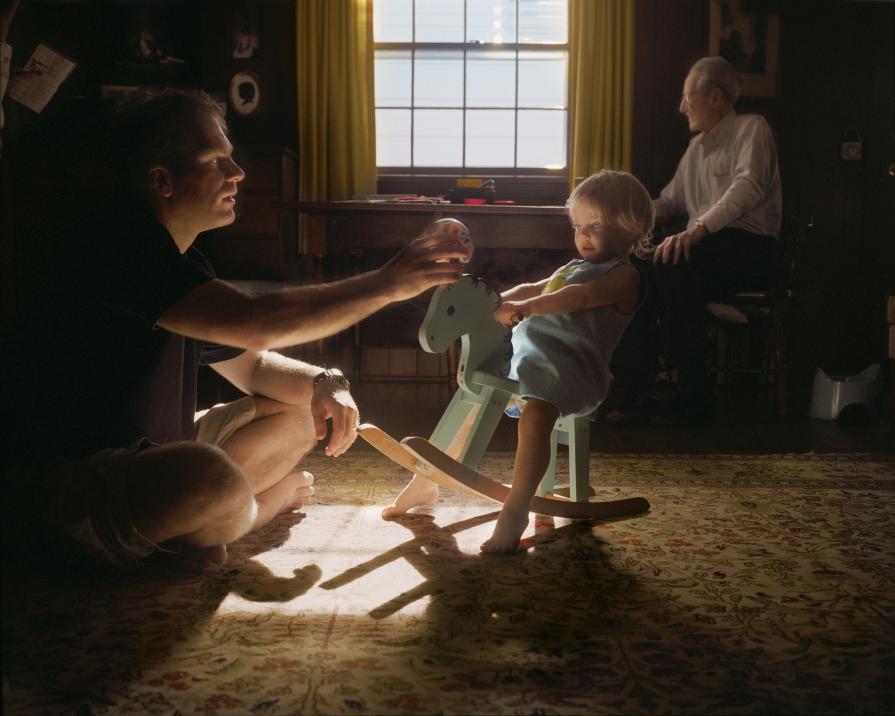 Marshall With Christopher And Grandpa (rockinghorse)