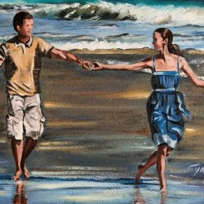 Cinzia Bresciani - Mare complice d'amore - olio su tela - 60 x 40