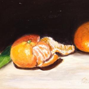 Clementine olio su tavola  25 x 17 cm