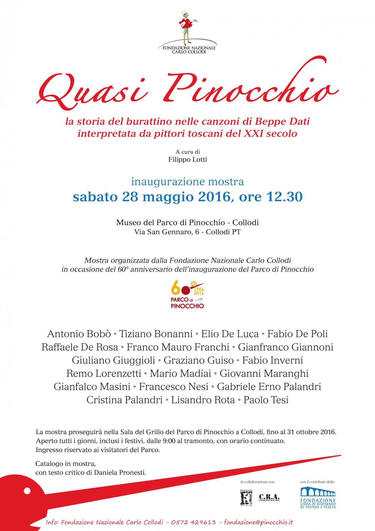 “Quasi Pinocchio” - la storia del burattino nelle canzoni di Beppe Dati interpretata da pittori toscani del XXI secolo “Quasi Pinocchio” - la storia del burattino nelle canzoni di Beppe Dati interpretata da pittori toscani del XXI secolo
