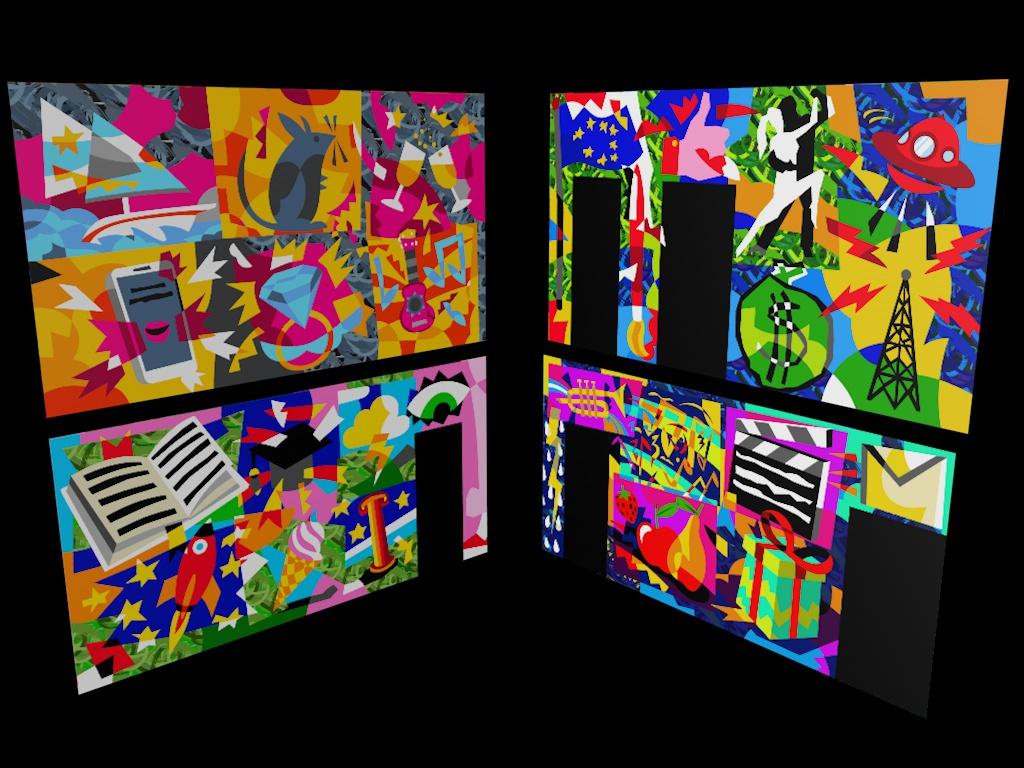 Ugo Nespolo, quattro murales all'SMS Ugo Nespolo, quattro murales all'SMS