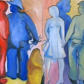 The Artists oil on canvas 100 x 280 cm  Quadrychon