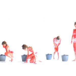 viso, in ginocchio e lato viso, in ginocchio e lato