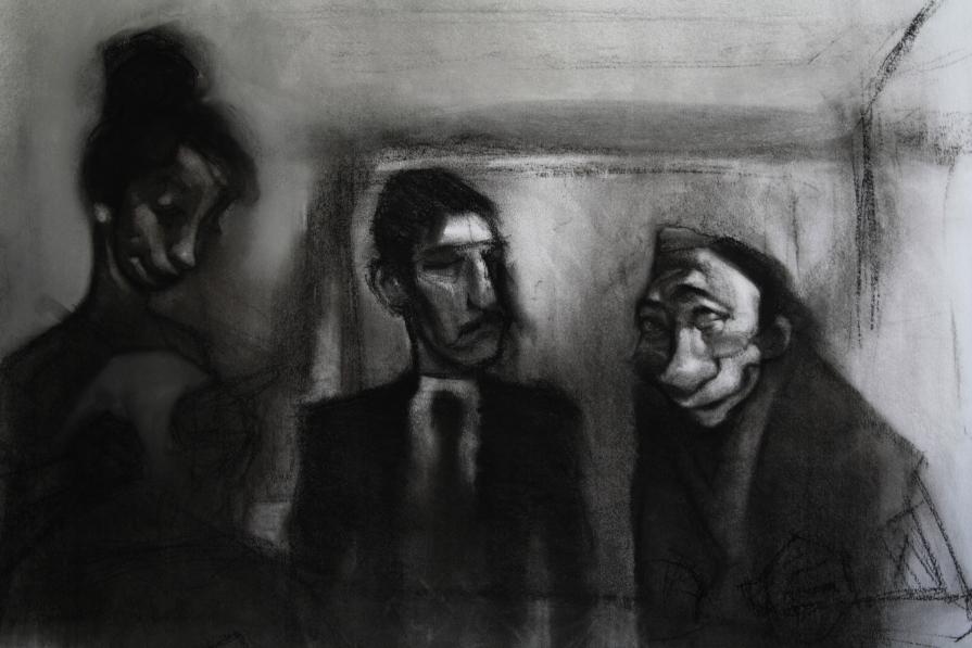 Dialogo tra personaggi grotteschi