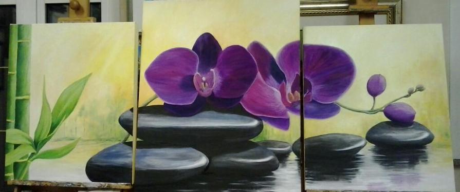 Trittico con orchidee