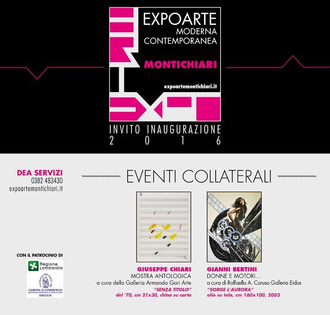 La prima edizione di EXPOARTE, Montichiari-Brescia inaugura il 23 settembre la stagione delle fiere. Tra gli eventi Gianni Bertini- Donne e motori... prodotto da Eidos Immagini Contemporanee e a cura di Raffaella A. Caruso