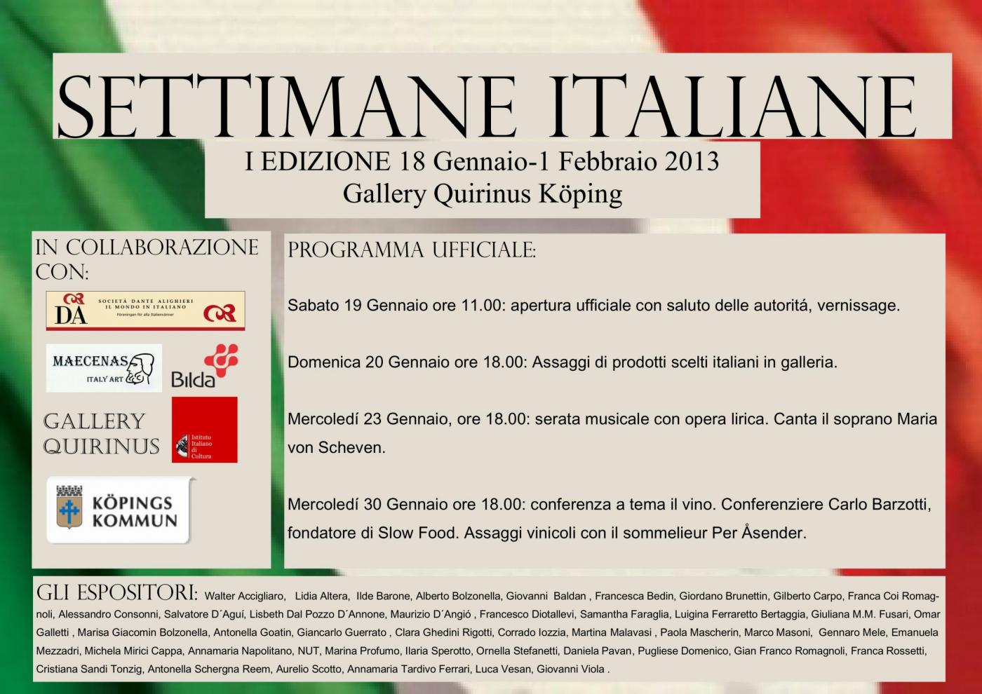 Settimane dell´Arte Italiana a Köping, Svezia Settimane dell´Arte Italiana a Köping, Svezia