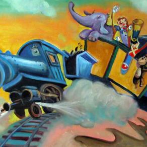 Blue hastens to help train toys