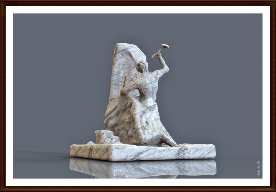 Il Cavatore - fuso nella sua materia