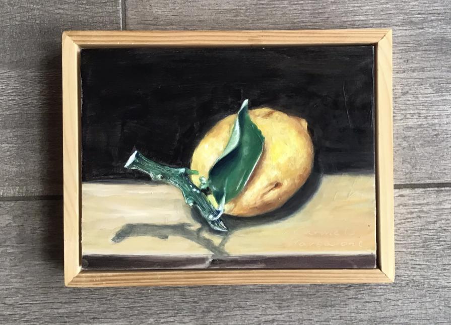 Limone olio su tavola 20 x 15 cm