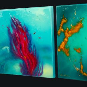 Tris di opere con resina di Barbara Ghisi 