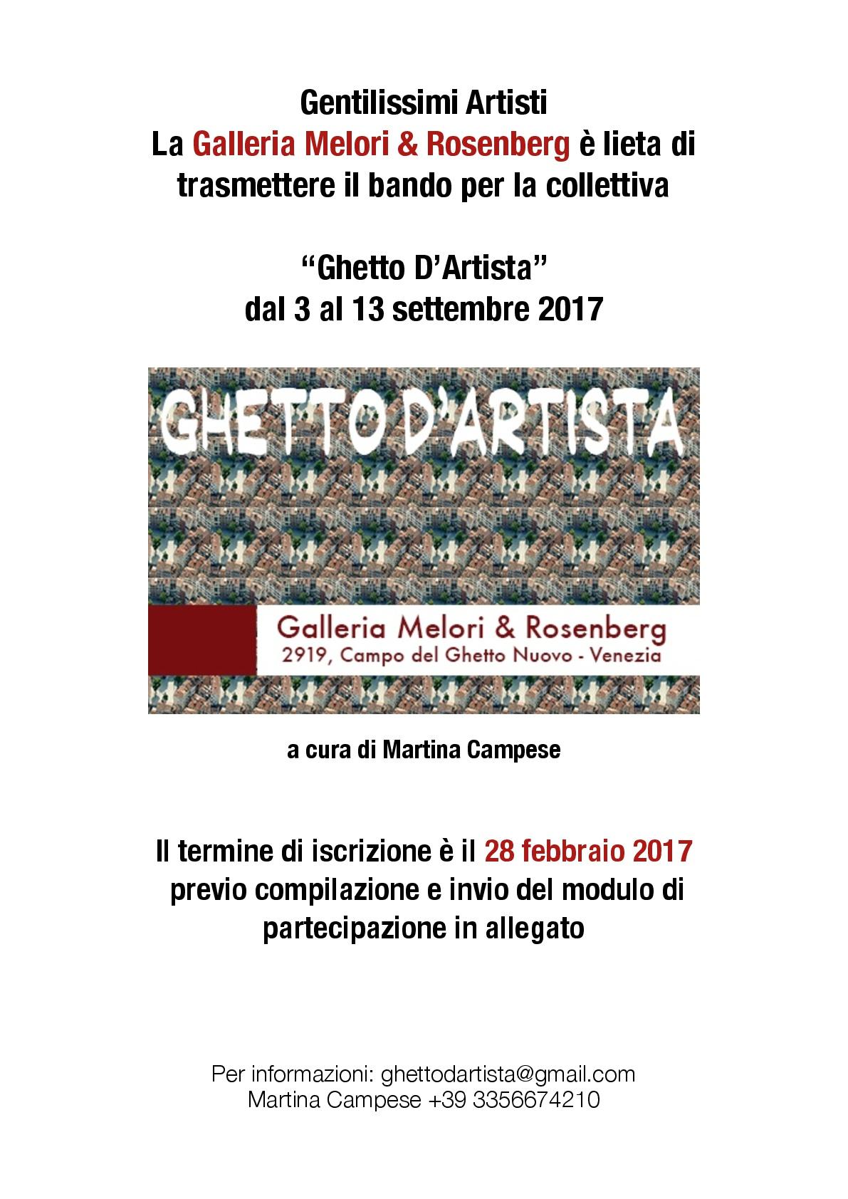 Collective Exhibition: “Ghetto d’artista”