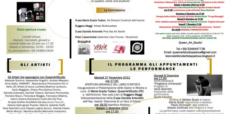 BIENNALE DEL LIBRO D’ARTISTA INTERNAZIONALE  PADOVA 2012 -CHIARA PINO-CARPE ARTEM 500 E 1 PAGINA