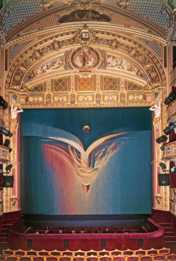 Phoenix - the curtain in the State Theater in Kosice, Slovakia, tapestry