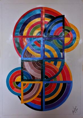 COMPOSITION NR 036 – "Square & Circle 021" – By EURICO HAAN – 2016