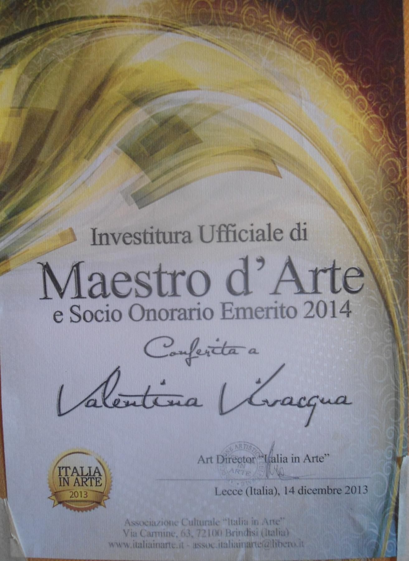 Investiture Officer of Master of Art Emeritus and Honorary Member in 2014