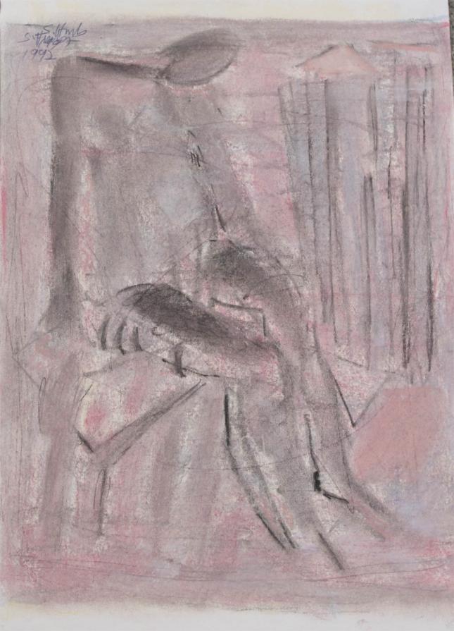 House , Casa  "Pastell on Paper Drawing"