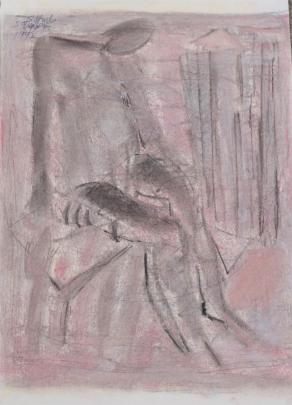 House , Casa  "Pastell on Paper Drawing"