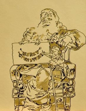 Un piccolo schizzo per augurare buon Natale a tutti gli amici ... 