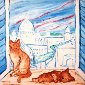 2017 ROMA - MON AMOUR - DALLA FINESTRA - 80cm x 80cm