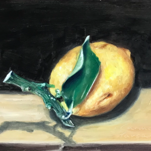 Limone olio su tavola 20 x 15 cm