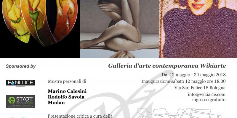 Invito alle mostre personali di MARINO CALESINI, MODAN, RODOLFO SAVOIA a cura della Dott.ssa Denitza Nedkova